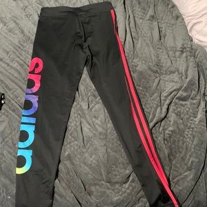 Rainbow adidas leggings